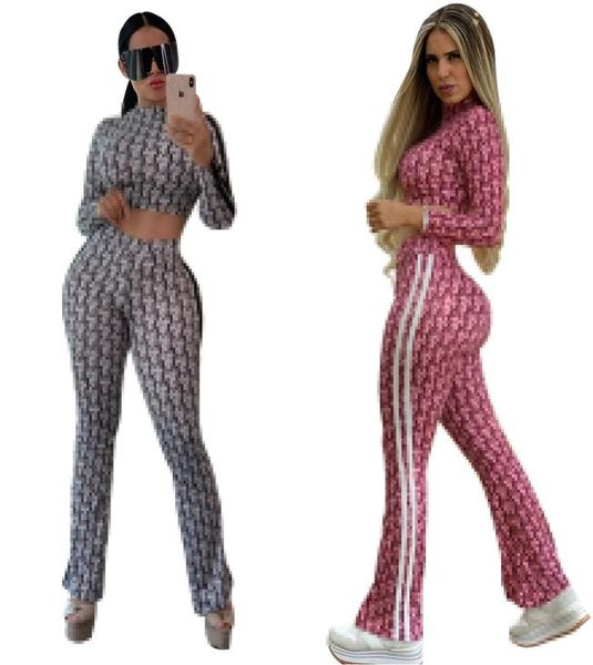 

autumn and winter young lady sport comfortable fashion women039s digital printed casual two pieces set zipper jacket with pants1503817, Gray