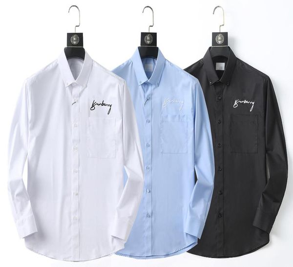 

luxurys designers dress shirt menswear fashion society black men solid color business casual mens long sleeve size m4xl6066784, White;black