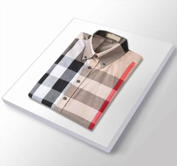 

2022 designer men039s dress shirt luxury slim silk tshirt short sleeve casual business wear plaid pattern brand 19 color asia 4660190, White;black
