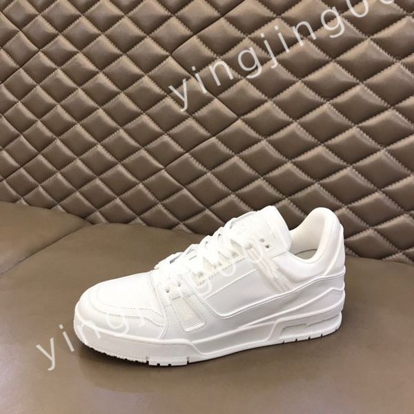 

luxurys designer sneaker virgil trainer casual shoes calfskin leather white blue letter overlays platform trainer sneakers rd220803, Black