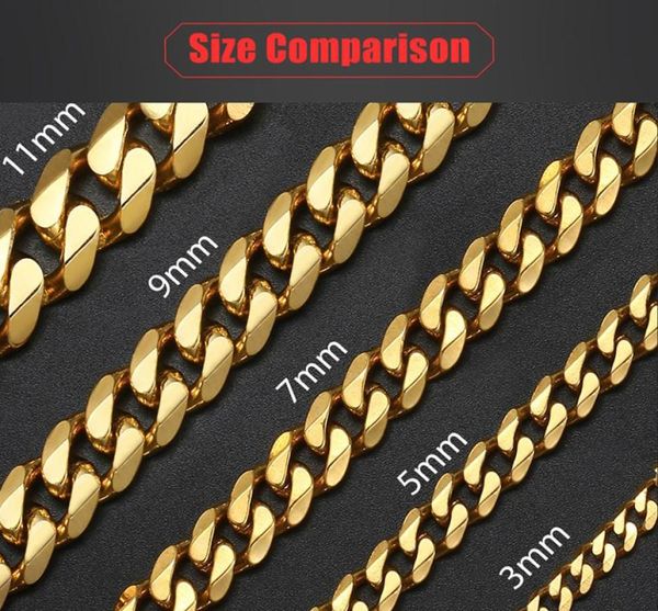 

womens mens bracelet stainless steel cuban link chain bracelets gold silver color fashion whole jewelry kbb101936141, Golden;silver