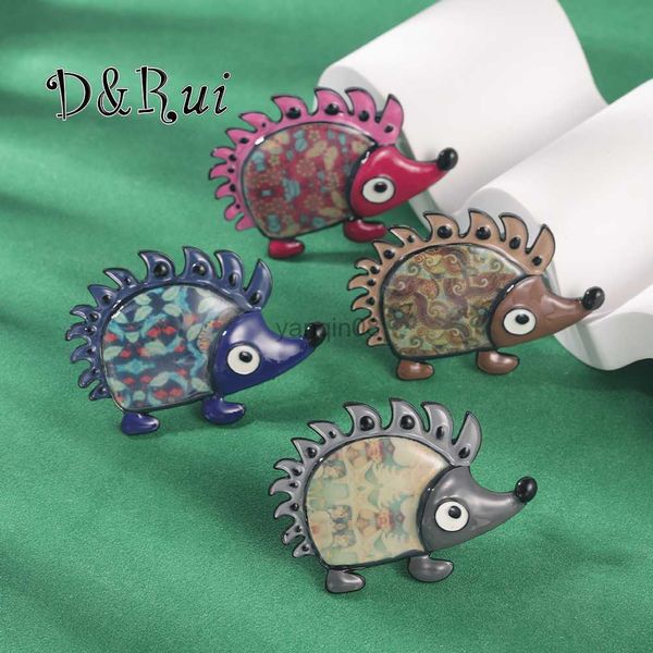 

pins brooches d rui cute enamel painted hedgehog brooches for women men jewelry accessories metal fashion alloy cartoon animal pin party gif, Gray
