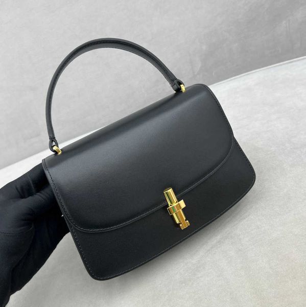 

the row sofia 10 calf handle bag handbag fashion luxury designer handbag black brown purse european and american simplicity