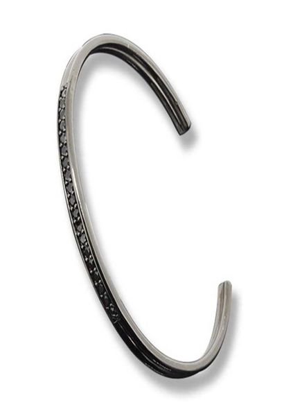 

anil arjanda black gun plated open cuff bangle bracelets for men women fashion jewelry anniversary gift pulseras mujer bijoux q0719582301