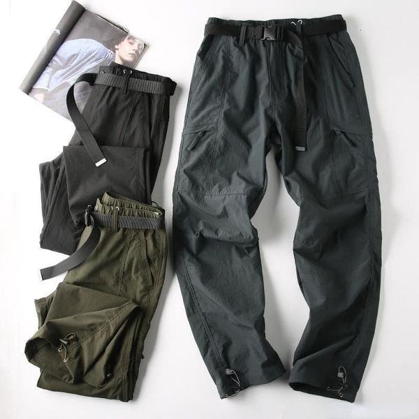

men s pants cargo men clothing vintage outdoor windproof and waterproof streetwear casual loose wide leg mens trousers 230804, Black