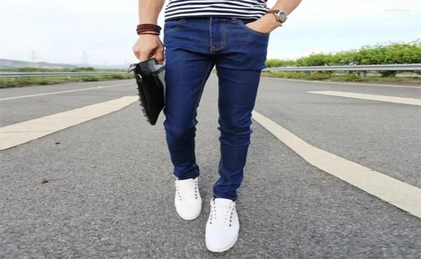 

male trousers slim pencil pants boys jeans skinny casual men spring and autumn12622125, Blue