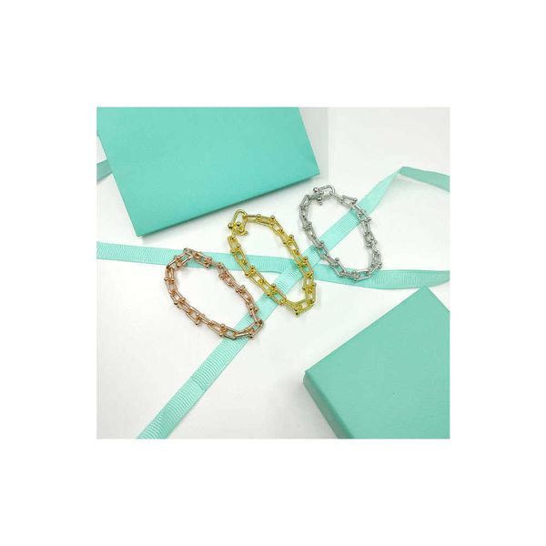 

original tiffay tif silver jewelry v gold fashion personalized light luxury u-shaped horseshoe bracelet s925 uk47, Black