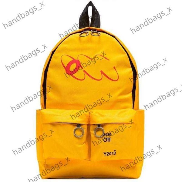 

new off bag backpack yellow letter printed men's and women's schoolbag xob8