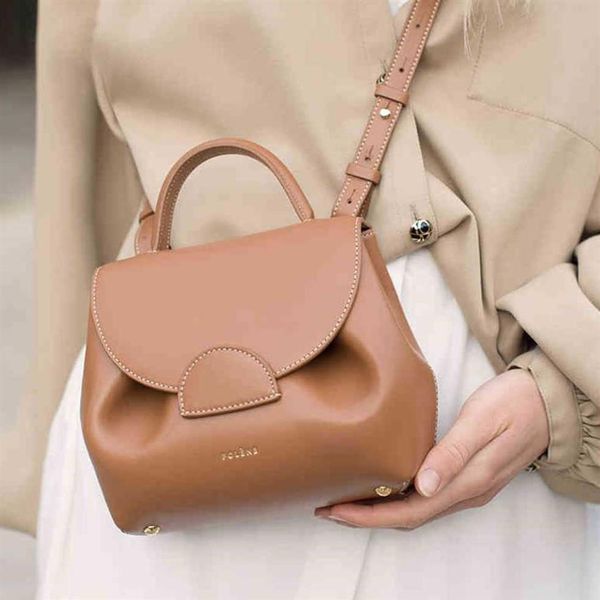 

evening bags france small female polene bag french design light luxury single shoulder crossbody bags portable leather backpack ha264v