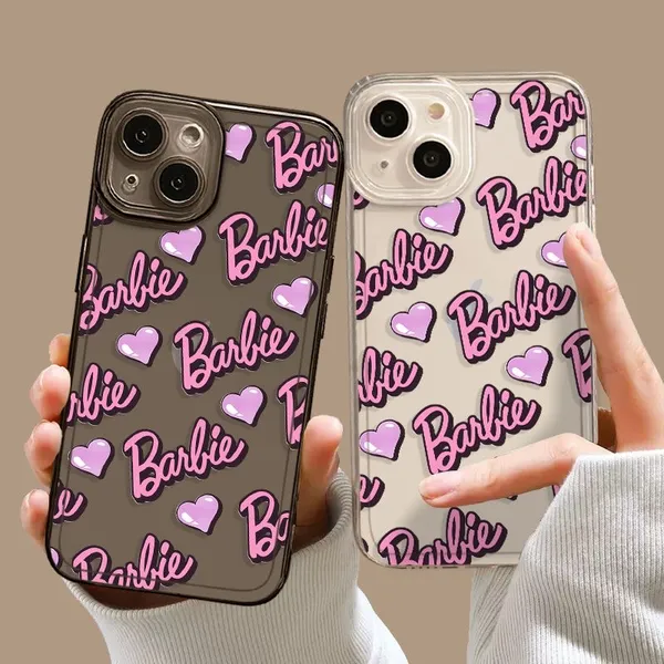 

Cartoon Barbie Phone Case For iphone 14 13 12 11 Pro X XS XR Max 7 8 Plus Shockproof Soft Clear TPU Cover, #2