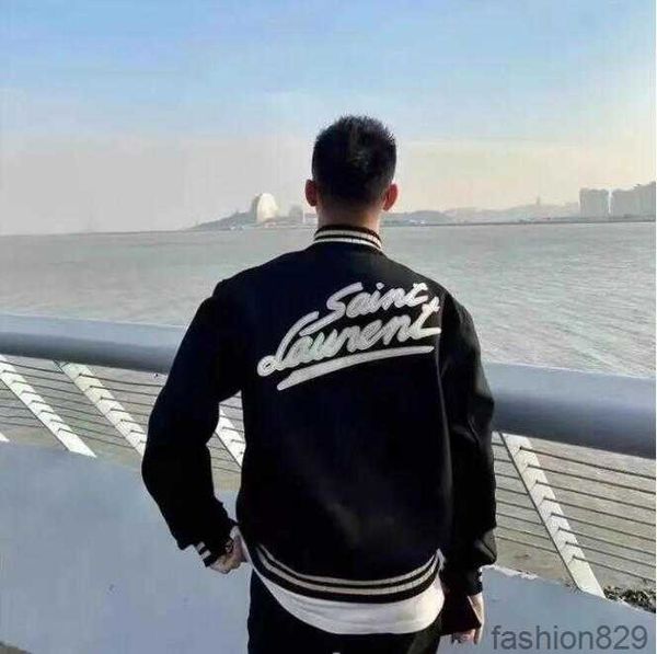 

autumn winter jackets for men saint baseball jacket women laurent coat mens clothing, Black;brown