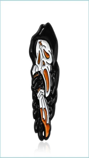 

pins brooches new horror ghosts cry and scream brooches skls in black white clothes scaring halloween gift drop delivery 2022 jewe6146814, Gray