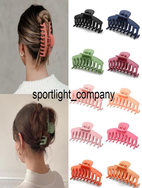 

2022 new 1pc korean solid color big hair claws elegant hair clips colorful hairpins hair crab for women girls hairaccessories8758624, Slivery;white