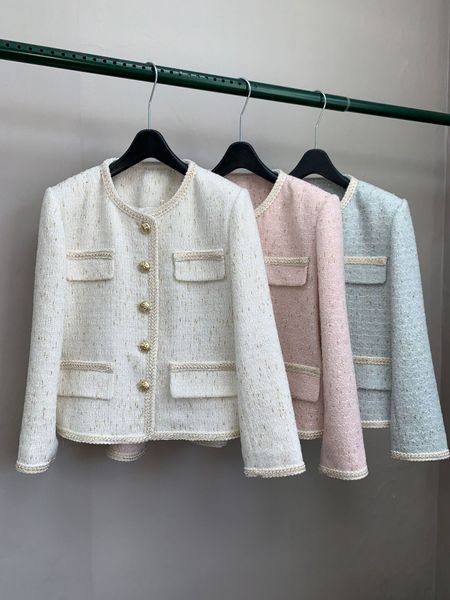 

new maje short style single row metal button woolen coat top, Black;brown