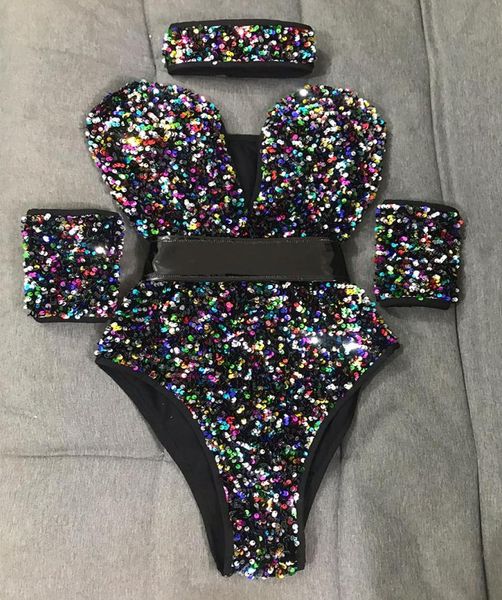 

casual dresses pole dancing costume for female colorful sequins bodysuit nightclub singer dancer stage show dancewear bar rave out8732573, Black;gray