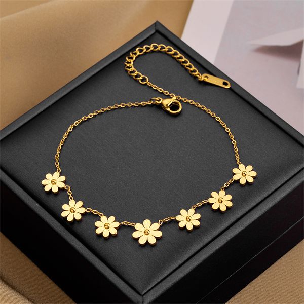 

new arrival small daisy charm bracelet chain necklace jewelry for women gift, Golden;silver