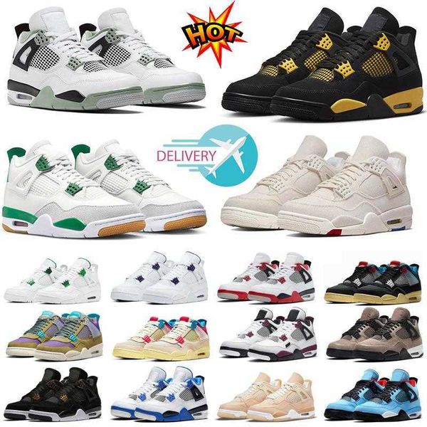 

4s basketball shoes for men women jumpman 4 pine green military black cat pn dust red thunder seafoam university blue mens trainers big size