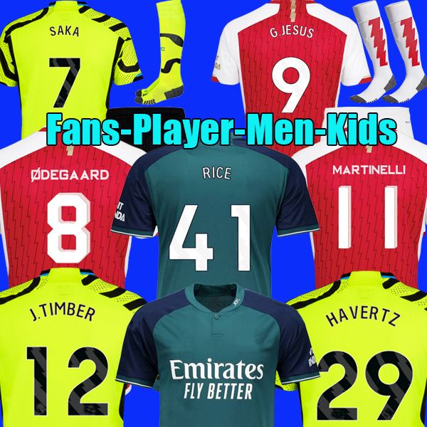 

saka 23 24 rice soccer jerseys fans player version smith rowe odegaard saliba timber havertz g.jesus arsen jersey martinelli 2023 2024 footb, Black