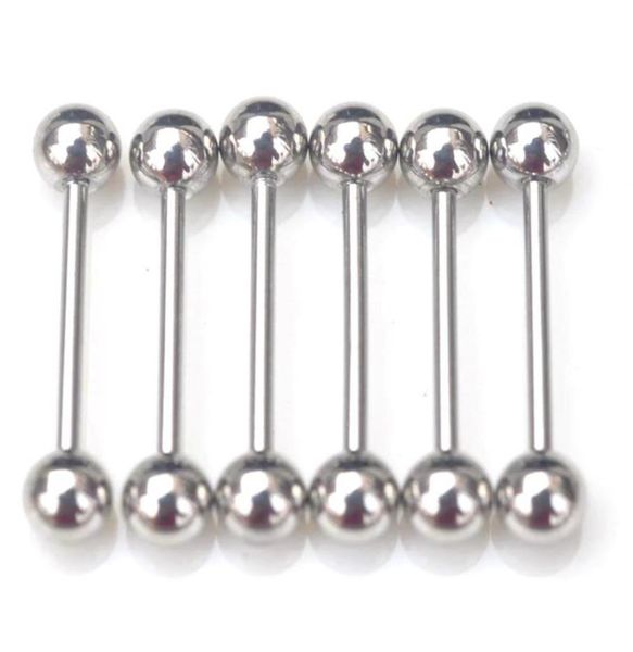 

stainless steel balls industrial straight barbell ring tongue nipple bar tragus ear piercing body jewelry whole7987232, Silver