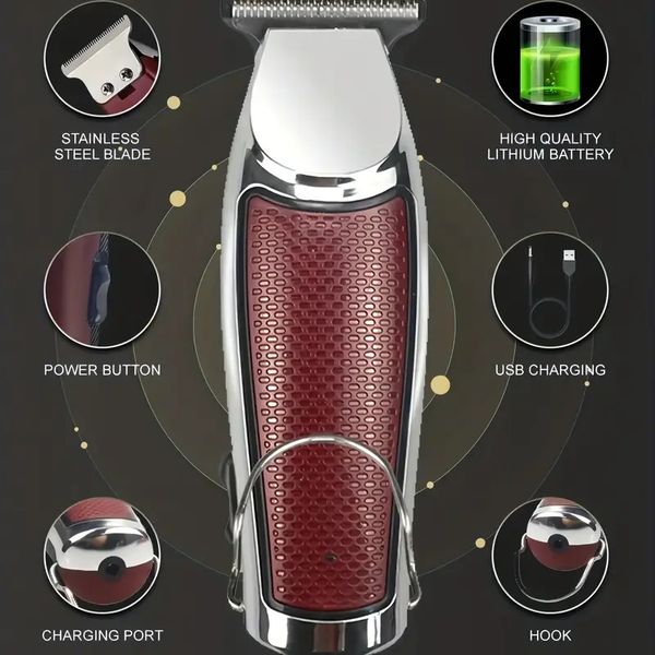 

1pc usb rechargeable electric hair clipper: get professional-grade haircuts at home