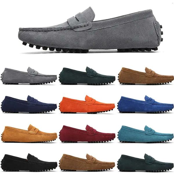 

casual mens men slip shoes on lazy suede leather shoe big size 38-47 split320 s, Black