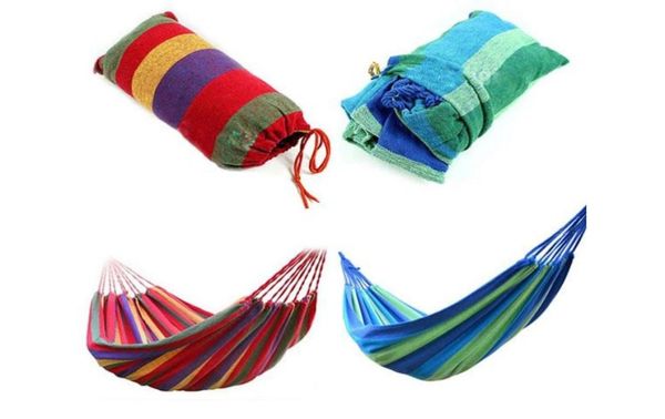 

portable strong outdoor picnic garden hammock hang bed travel camping swing canvas stripe furniture hammock easy to carry3089657
