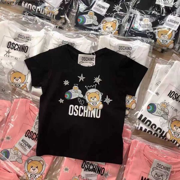 

summer t-shirts kids designer tees boys girls fashion bear letters printed children casual trendy tshirts more colors luxury high tier qua, Blue