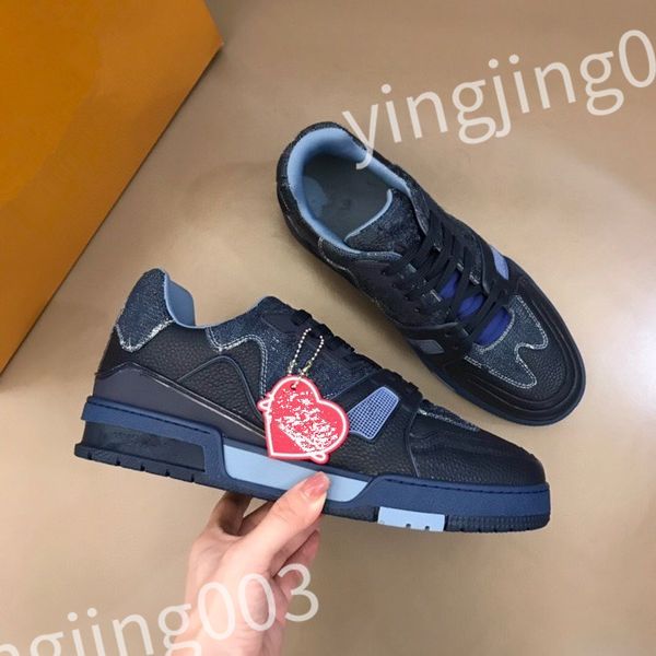 

2023 new r sneakers classic men trainer casual shoes vintage platform trainers denim shoes rubber canvas leather sneaker rd220803, Black