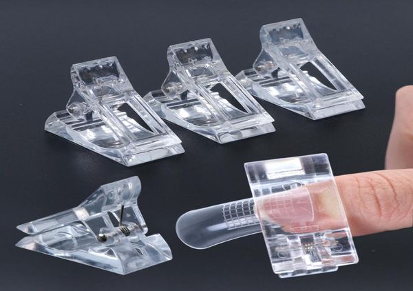 

1 pcs clip for nails extension quick building fingernail forms tips nail pinching clips finger extend stencils tools la97219213284, Black