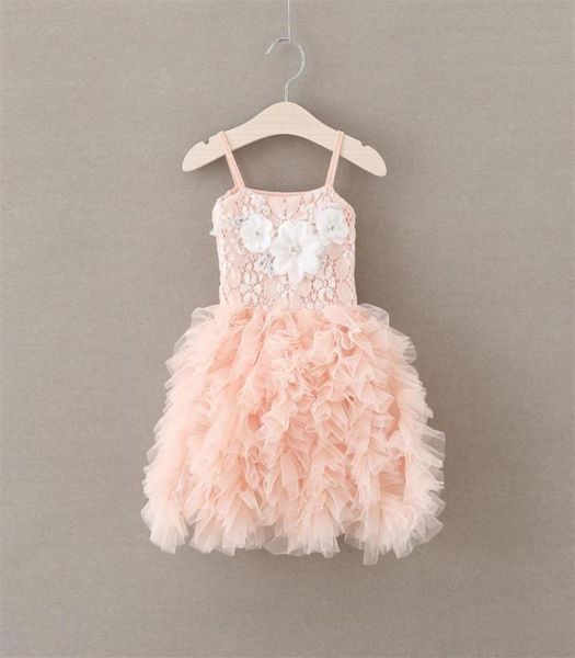 

girls beaded flowres party dress girl lace suspender tiered tulle tutu dresses kids pink princess clothing a9360204d5606052, Red;yellow