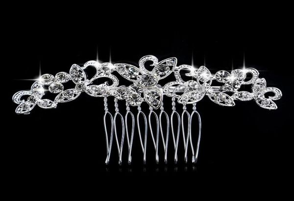 

great design leaf shape hairbands crystal hair combs bridal tiara hair jewelry wedding hair accessories 4287495, Silver