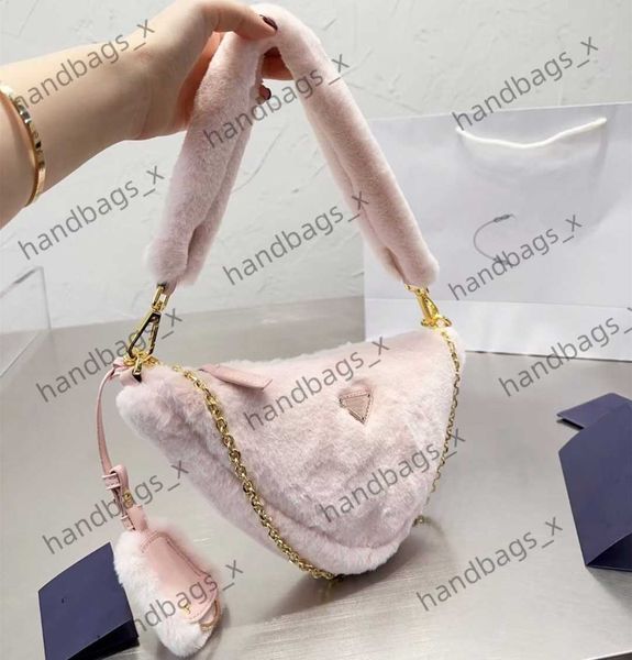 

new autumn and winter p bag plush triangle bag armpit bag net red shoulder handbag fashion versatile inverted triangle 8iz7
