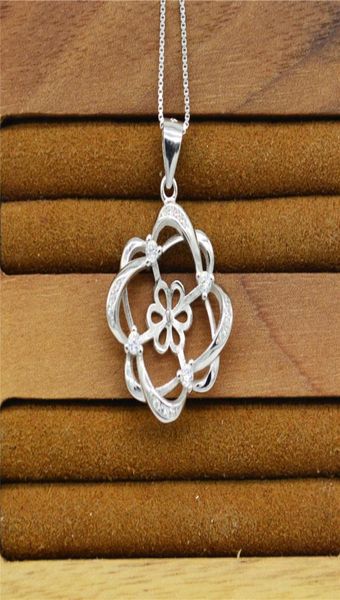 

round vintage pearl pendant necklace setting mounting base 100 solid 925 sterling silver semi mount women039s diy jewelry find3846948