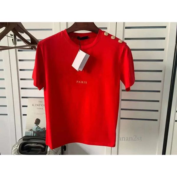 

mens t shirt designer shirts for man designer woman tee button womens clothes short sleeve black summer red hip hop polo with beads, White