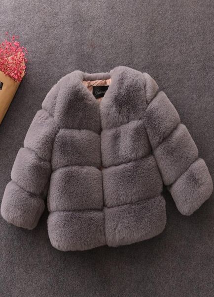 

new girls winter fur coat elegant teenage girl faux fur jackets thick coats warm parkas children outerwear 110yrs girls clothes 26295016, Blue;gray