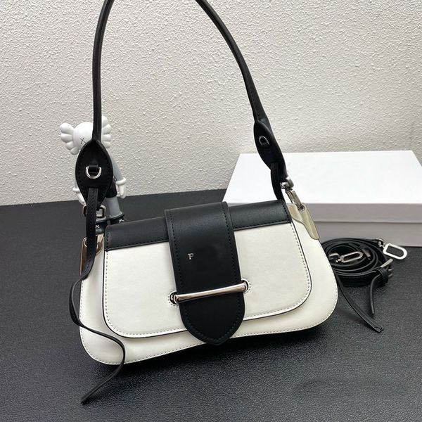 

designer shoulder bag womens bag fashion crossbody bag luxury handbag prado messenger bag front flip wallet lady leather underarm bag purse