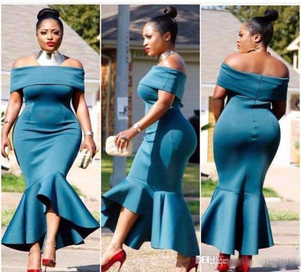 

nice 2017 mermaid prom dresses off the shoulder high low backless african guest dress fast custom made9044332, Black