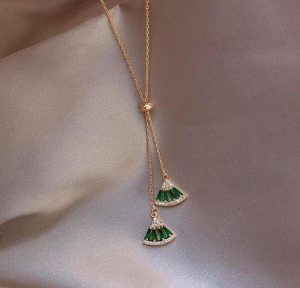 

chains huge bud 14k real gold chain necklace zircon leaf pendant clavicle for women girl elegant charm choker wedding jewelry gift5021594, Silver