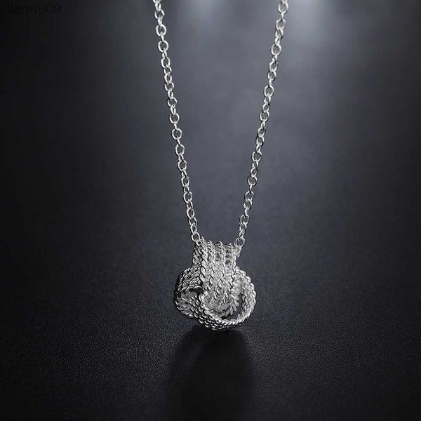 

925 sterling silver charm weave ball pendant necklace for women luxury fashion party wedding accessories jewelry christmas gifts l230704