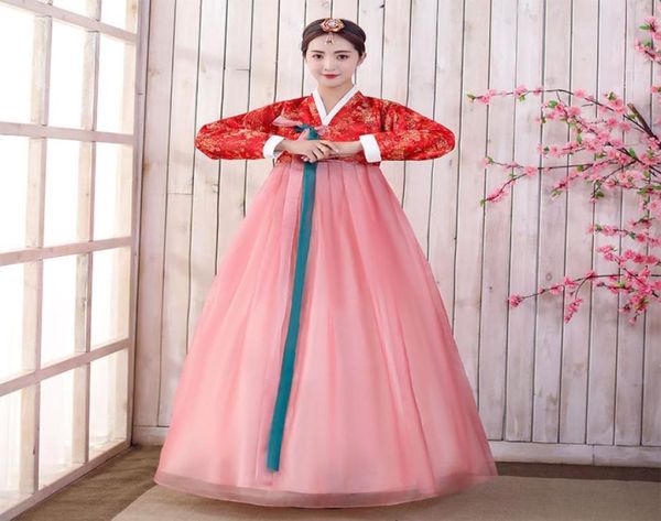 

korean traditional dress korean hanbok national clothing festival outfit stage performance stage wear asian dance costume7077250, Black;red