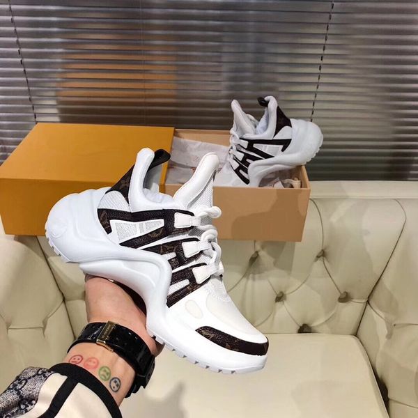 

designers oversized sneaker casual shoes men women leather lace up queen sneakers luxury white 0807, Black