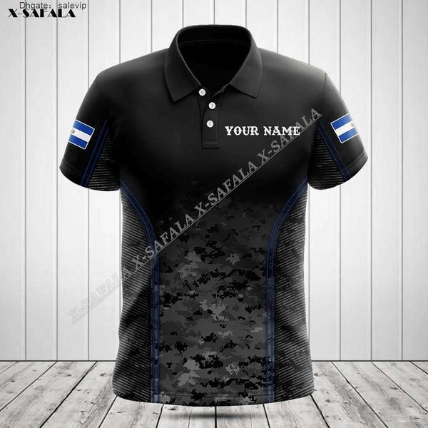 

el salvador camo motto flag map tattoo 3d full printed men polo shirt collar short sleeve tee breathable anti shrink, White;black