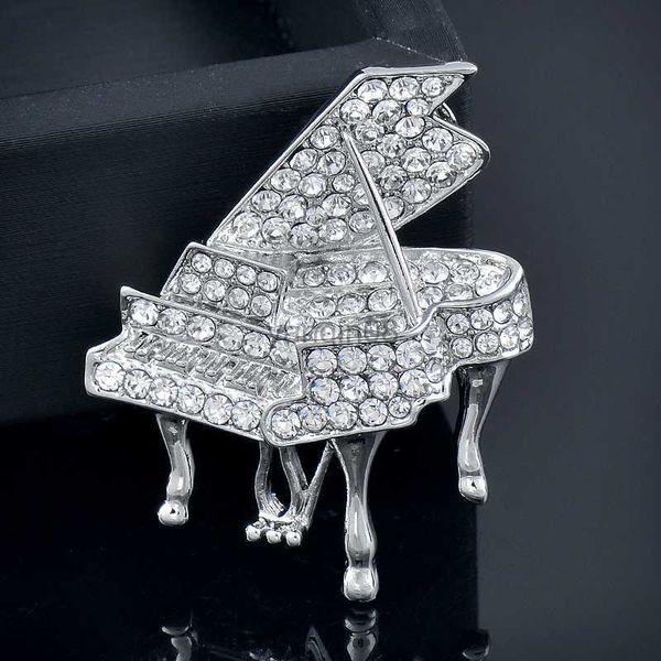 

pins brooches leeker trend rose flower piano wings brooch for women blue green pink cubic zircon pin jewelry 2022 accessories boho 004 lk6 h, Gray