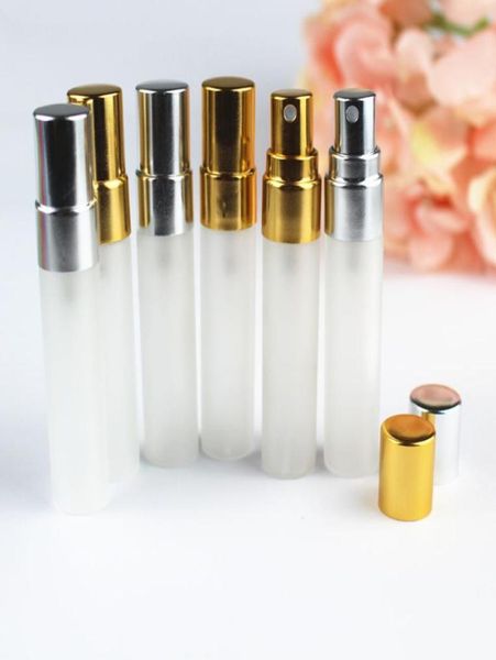 

5ml 5ml thin frosting glass spray bottle travel perfume portable bottle with gold silver atomizer refillable aluminium pump3227933