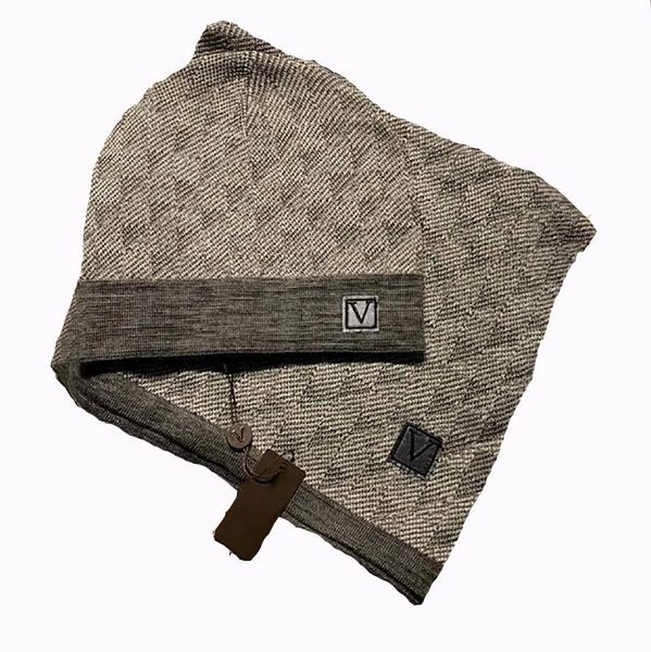 

winter scarf hat knitted classic plaid warm cashmere-lettered design women's shawl long neck scarf, Blue;gray