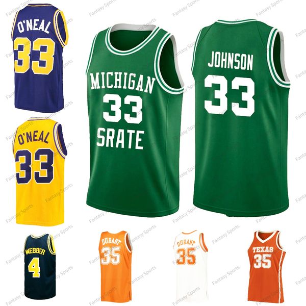 

texas longhorns 35 durant jersey indiana state sycamores 33 larry bird state johnson 33 oneal chris webber 4 college basketball jerseys mens, Black