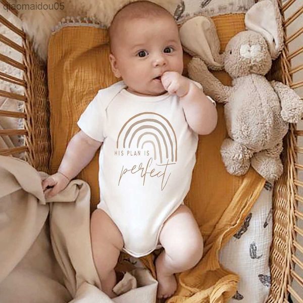

pregnancy announcement onesies his plan is perfect rainbow baby bodysuit cotton newborn boys girls rompers infant ropa outfits l230712, Blue