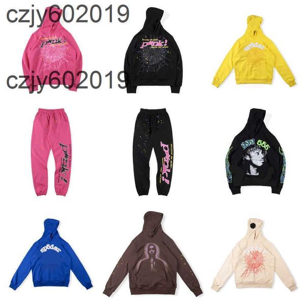 

designer hoodie designer tracksuit sp5der hoodie mens hoodie sp5der young thug 555555 men women sweatshirts foam print spider web pullover s, Black