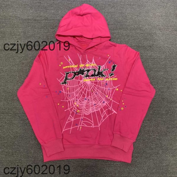 

22ss spider pink sp5der hoodies young sweatshirts streetwear thug 555555 angel hoody men women 11 web pullover fast delivery 23t06d, Black
