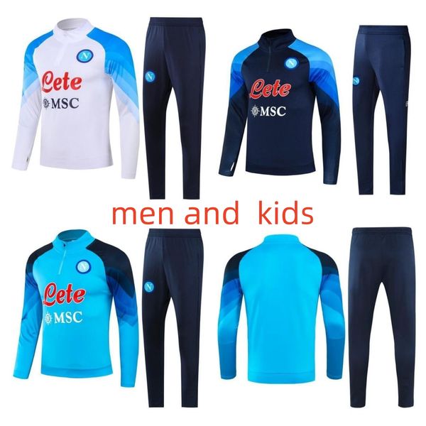 

22 23 24 napoli tracksuit soccer jersey football kit 2023 ssc naples ae7 d10s hommes training suit wear formation tuta kvaratskhelia elmas o, Black